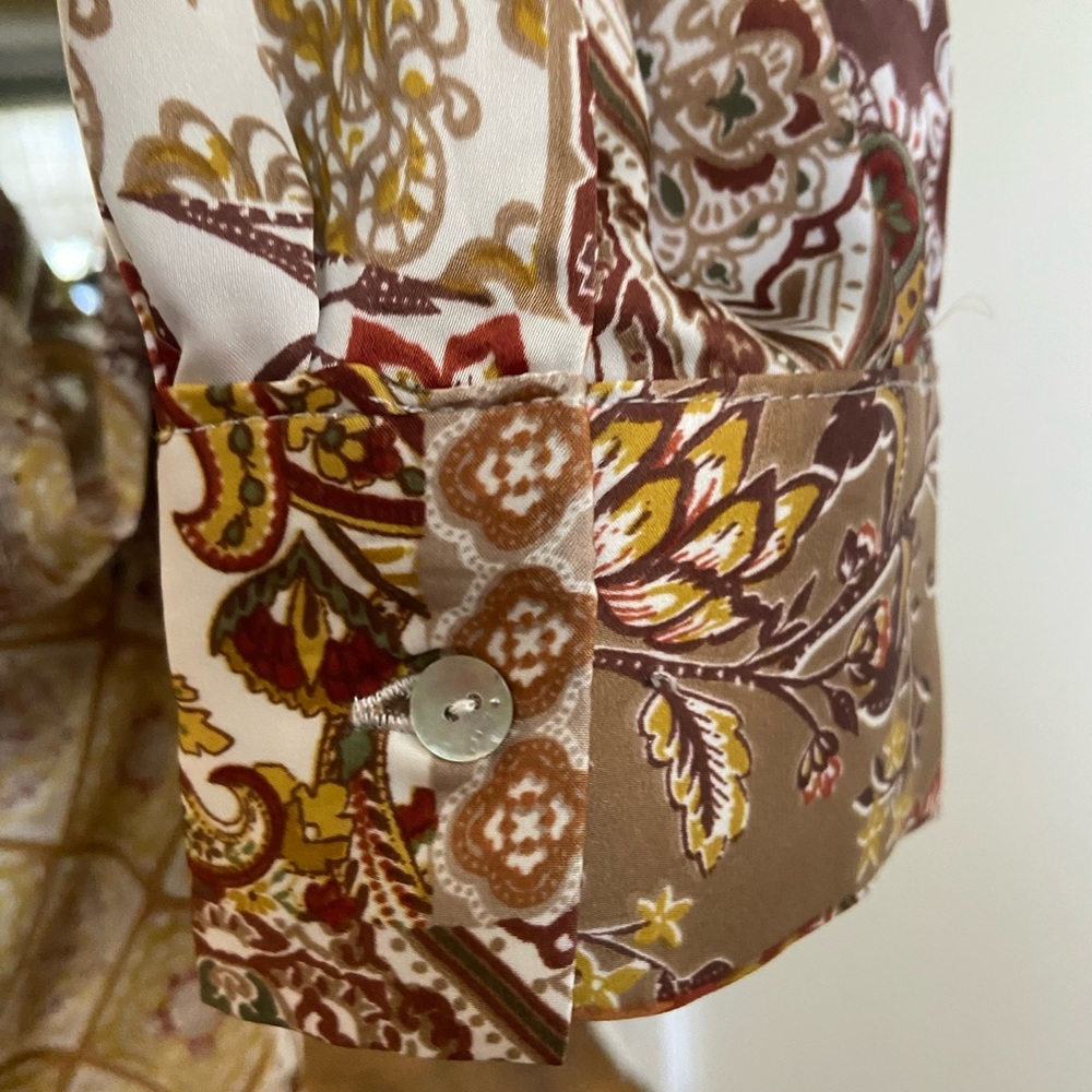 Women's Boho Patchwork Floral Button-Up Blouse In… - image 6